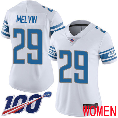 Detroit Lions Limited White Women Rashaan Melvin Road Jersey NFL Football #29 100th Season Vapor Untouchable->women nfl jersey->Women Jersey